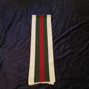 Gucci signature style men's scarf wool/silk